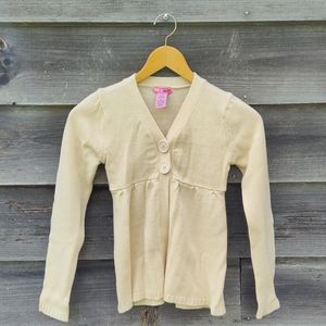 Vintage Y2K cream cardigan button front long sleeve knit empire waist - M 10/12
